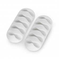 Organizer do przewodów Blow - samoprzylepny z 5 klipsami białymi - 2szt.