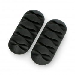 Organizer do przewodów Blow - samoprzylepny z 5 klipsami czarny - 2szt.