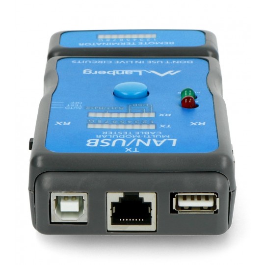 Тестер кабелю RJ45/RJ11/RJ12/USB - Lanberg NT-0403