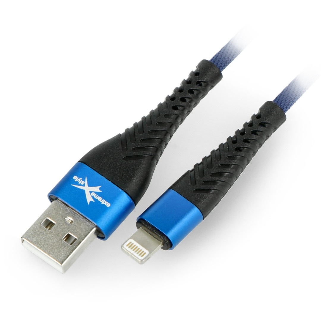 Przewód eXtreme Spider USB A - Lightning do iPhone/iPad/iPod 2m - niebieski
