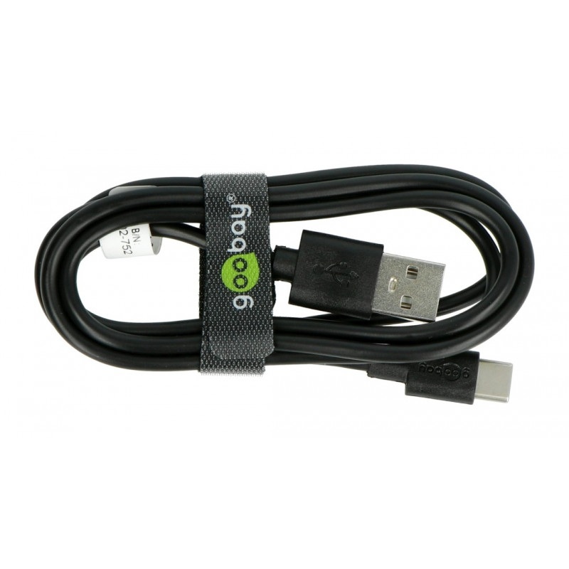 Przewód Goobay USB A 2.0 - USB C czarny - 1m