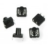 Tact Switch 12x12, 11mm THT 4pin - czarny - zdjęcie 2