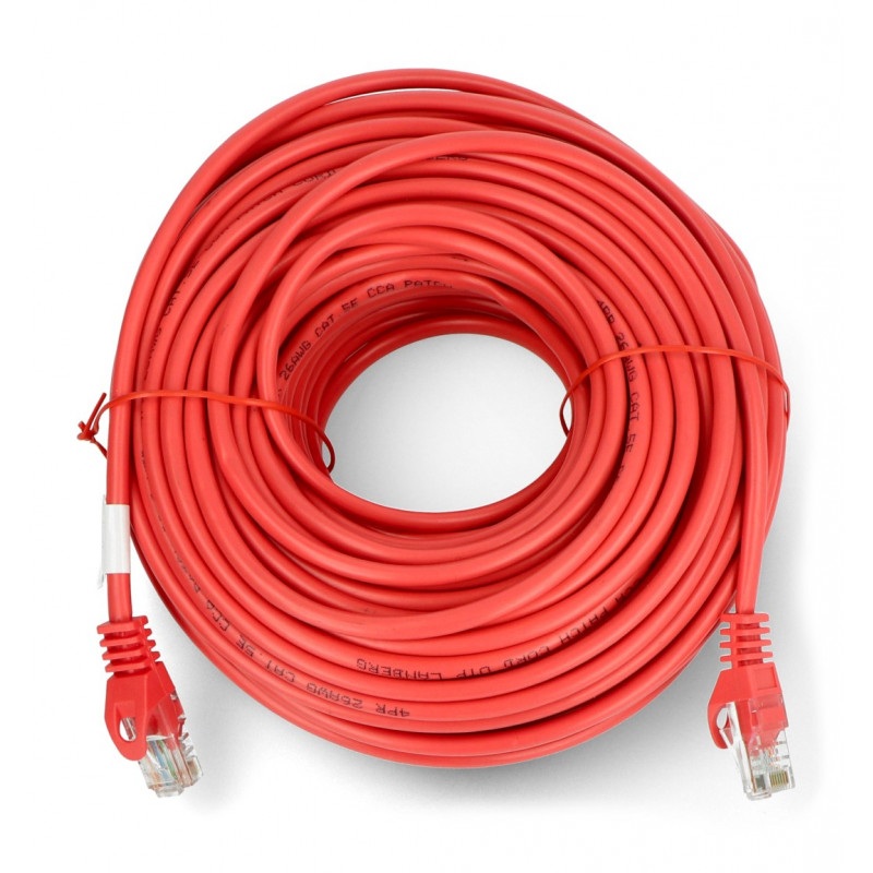 Przewód sieciowy Lanberg Ethernet Patchcord UTP 5e 30m - czerwony