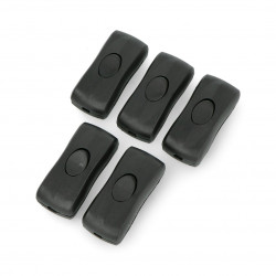 Przełącznik przelotowy kołyskowy PP15 230V - czarny - 5szt.