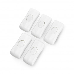 Przełącznik przelotowy kołyskowy PP14 230V - biały - 5szt.