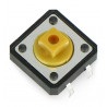 Tact Switch 12x12, 7mm THT 4pin - kwadrat - żółty - zdjęcie 3