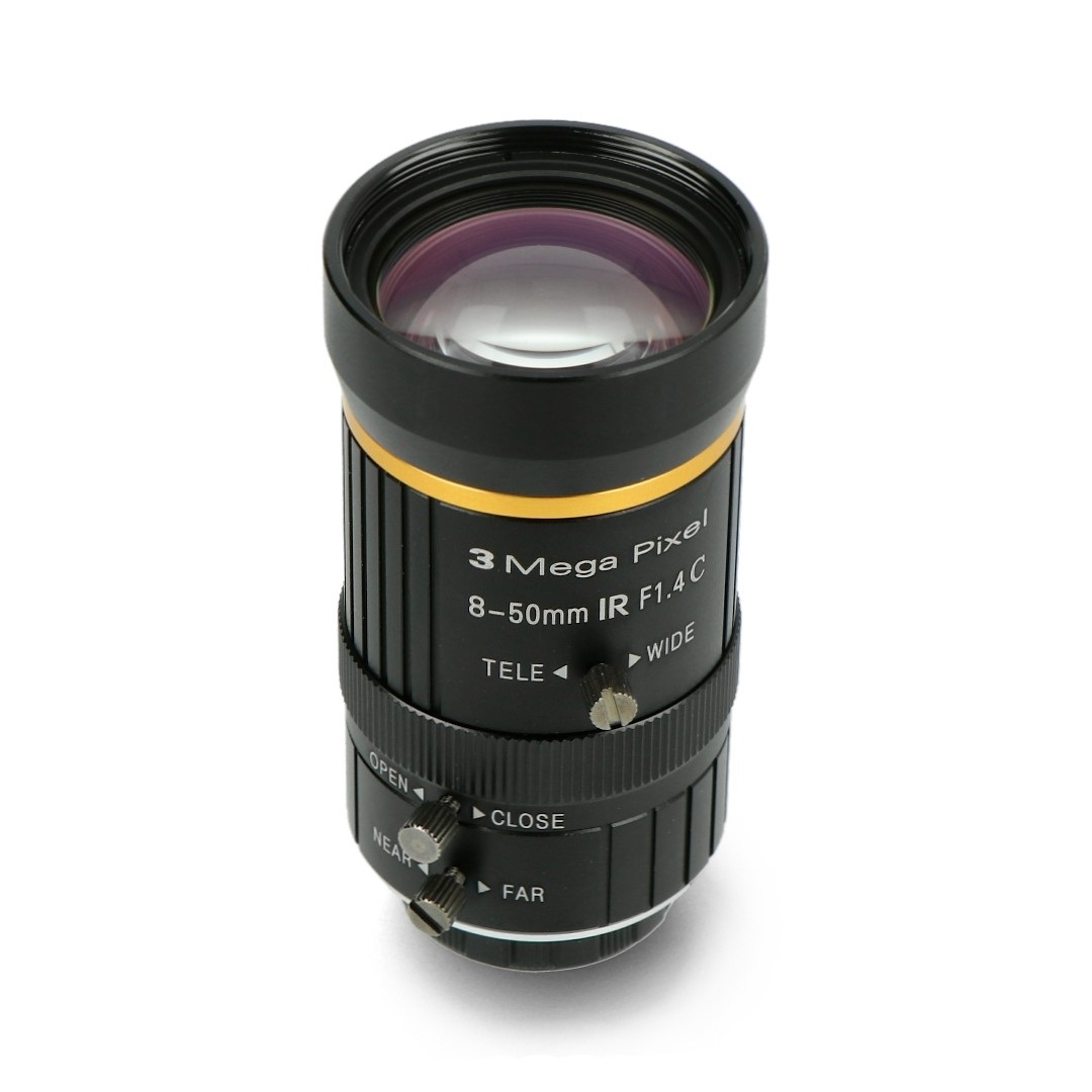 Obiektyw 3Mpx 8-50mm C Mount  - do kamery Raspberry Pi - Seeedstudio 114992278