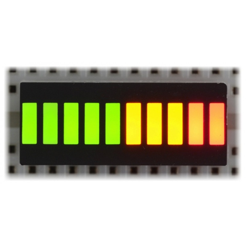 Wyświetlacz LED linijka OSX10201-GYR1 - 10-segmentowy