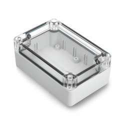 Obudowa hermetyczna Z128 jasny dół-bezbarwna góra z uszczelką i tulejkami mosiężnymi ABS-PC