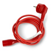 Kabel zasilający CEE 7/7 - czerwony
