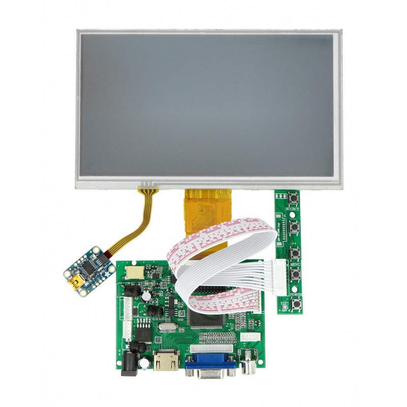 Ekran dotykowy 7'' 1024x600 - HDMI/VGA/NTSC/PAL
