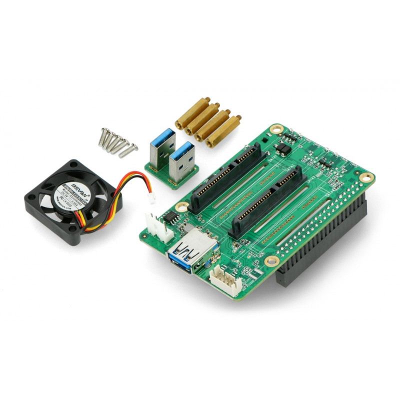 Nakładka z dwoma slotami SATA - dla Raspberry Pi 4B - Seeedstudio 114992115