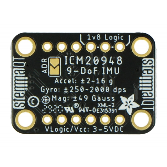 ICM-20948 9DoF - 3-осьовий SPI/I2C Qwiic акселерометр, гіроскоп та магнітометр - Adafruit 4554