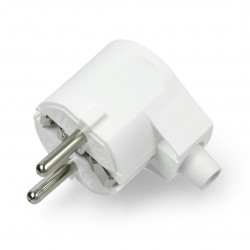 Wtyczka WT-20 - do gniazdka z uziemieniem - biała