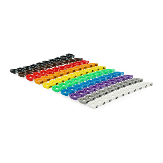 Набір із 100 цифрових маркерів для кабелів діаметром 6 мм