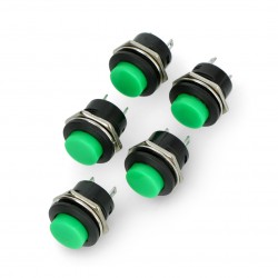 Przełącznik ON-OFF chwilowy, okrągły 250V/3A - zielony