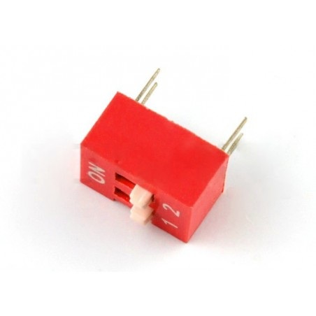 Przełącznik DIP switch 2-polowy - czerwony