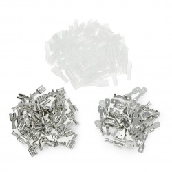 Zestaw konektorów płaskich 6,3mm + koszulki izolacyjne