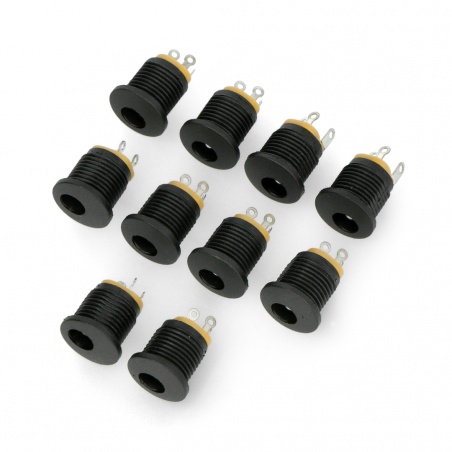 Gniazdo DC φ5.5 x 2.5 mm do obudowy - 12mm Gniazdo DC φ5.5 x 2.5 mm do obudowy - 12mm