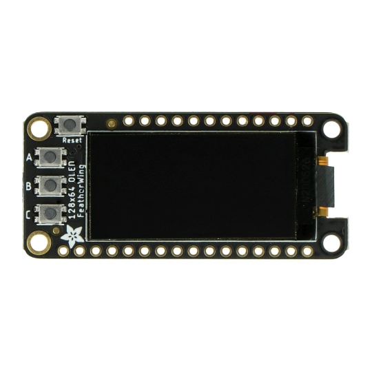 OLED-дисплей FeatherWing 128x64px - оверлей для Feather - STEMMA QT/Qwiic - Adafruit 4650