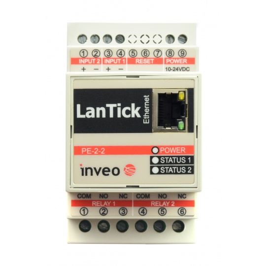 Inveo LanTick Pro PE-2-2 — модуль релейной связи IoT с интернет-управлением.