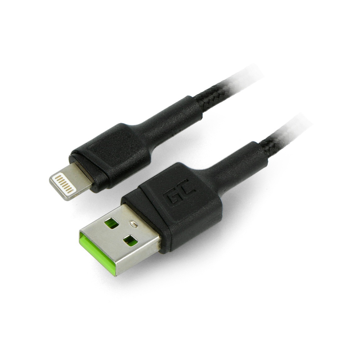 Kabel Lightning Green Cell USB Nylon 1m