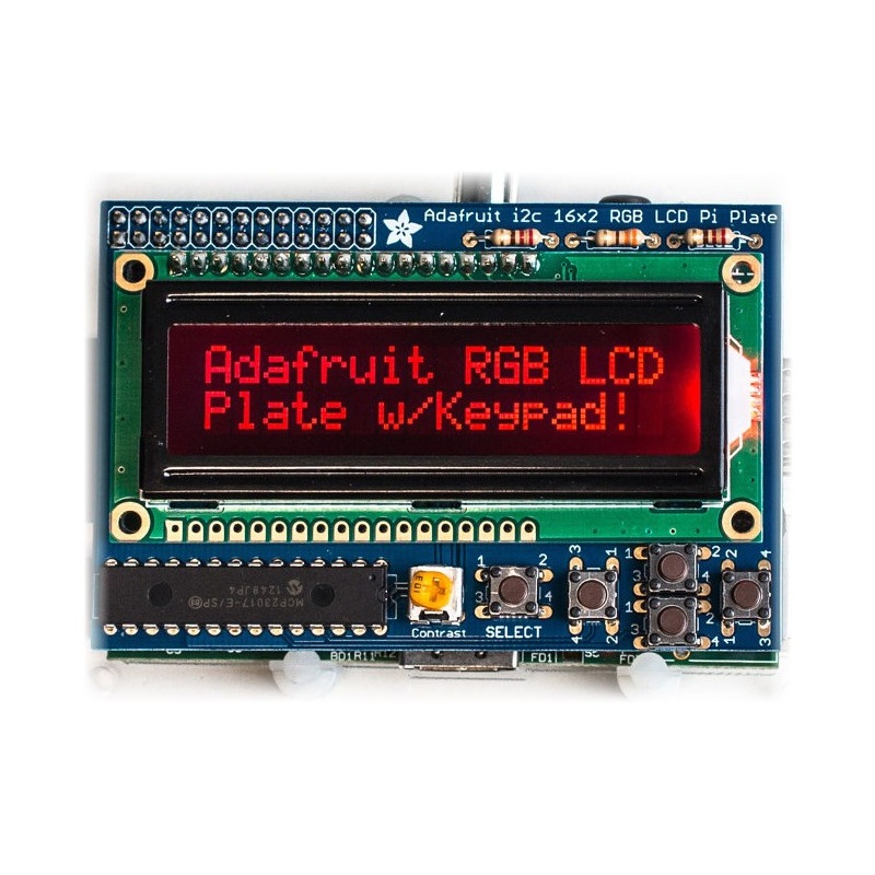 RGB negatyw 2x16 LCD + klawiatura Kit dla Raspberry Pi -