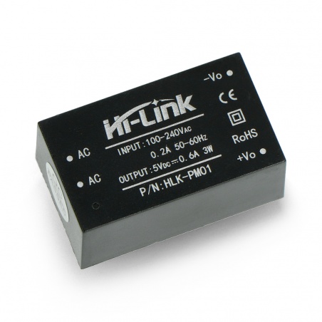 Zasilacz Hi-Link HLK-PM01 100V-240VAC / 5VDC - 0,6A Zasilacz Hi-Link HLK-PM01 100V-240VAC / 5VDC - 0,6A