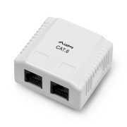 Gniazdko natynkowe 2x RJ45 Lanberg - białe - kat.6