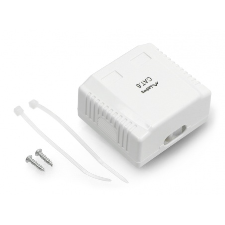 Gniazdko natynkowe 2x RJ45 Lanberg - białe - kat.6 Gniazdko natynkowe 2x RJ45 Lanberg - białe - kat.6