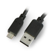 Przewód, kabel microUSB B - A 2.0 Hi-Speed Goobay czarny