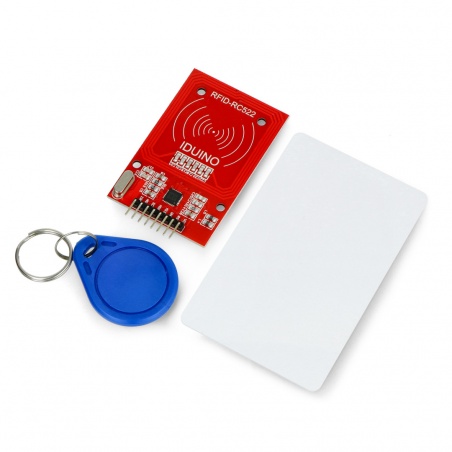 Moduł RFID RC522 13,56MHz SPI + karta i brelok - czerwony Moduł RFID RC522 13,56MHz SPI + karta i brelok - czerwony