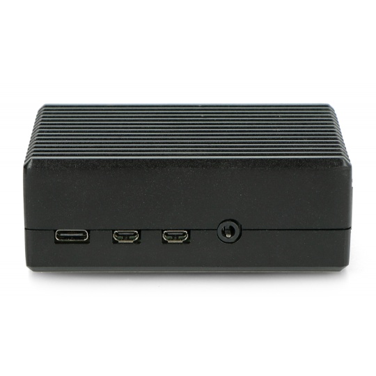 Корпус Raspberry Pi 4B - з вирізами - алюмінієвий - чорний