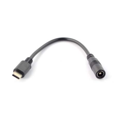 Adapter DC 5,5/ 2,1mm - wtyk USB typ C Adapter DC 5,5/ 2,1mm - wtyk USB typ C
