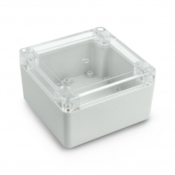 Obudowa plastikowa Kradex ZP105.105.60JpH TM ABS-PC hermetyczna z uszczelką i tulejami 105x105x60mm jasnoszara-przezroczysta