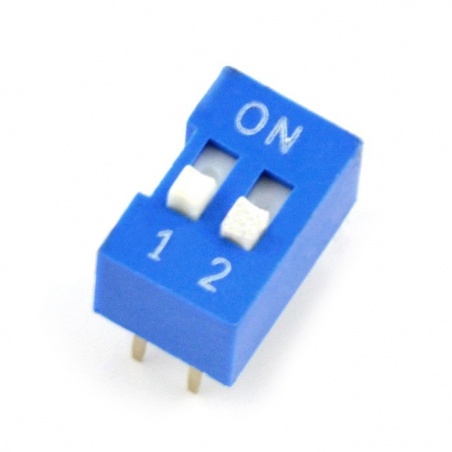 Przełącznik DIP switch 2-polowy - niebieski Przełącznik DIP switch 2-polowy - niebieski