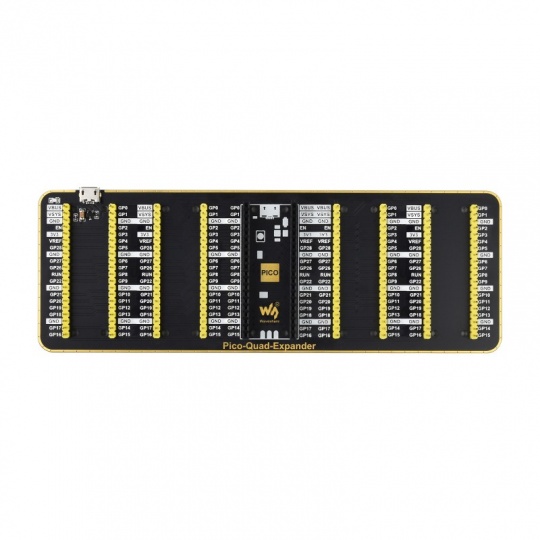 Расширитель Pico Quad Expander — четырехканальный расширитель с 2 x 20 контактами GPIO для Raspberry Pi Pico — Waveshare 19361