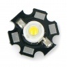 Dioda Power LED Star 1 W - biała ciepła z radiatorem - zdjęcie 1