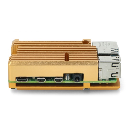 Корпус justPi для Raspberry Pi 4B - алюминиевый - медно-золотой - LT-4B03