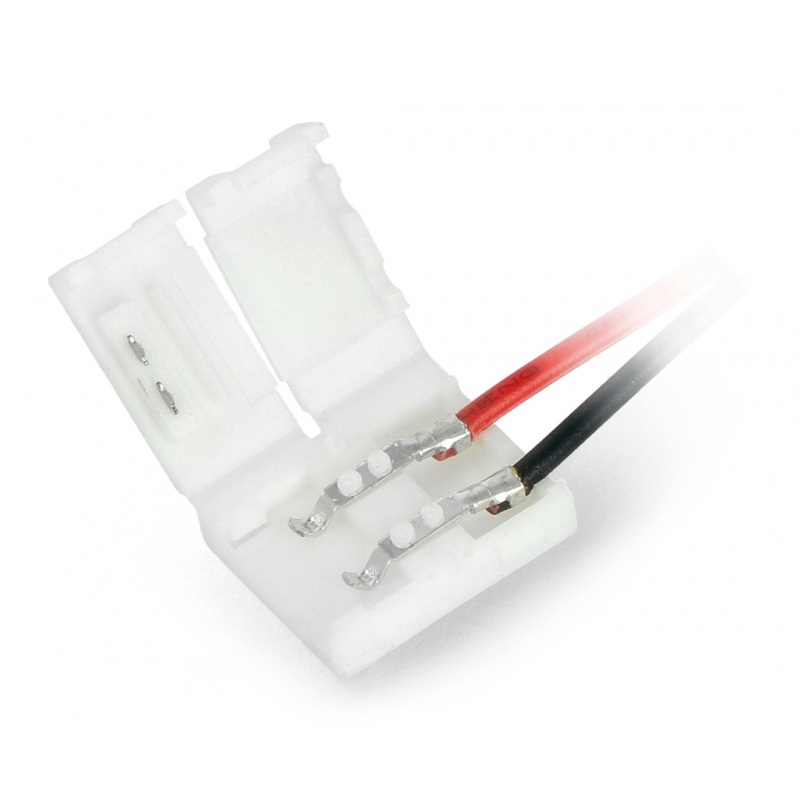 Konektor do taśm i pasków LED SMD 5050 10mm 2 pin z dwoma zaciskami - 16,5cm