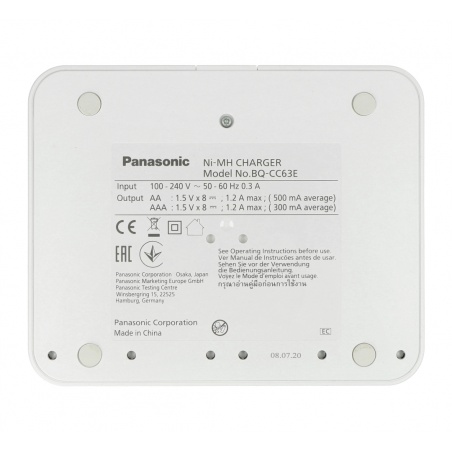 Ładowarka sieciowa Panasonic BQ-CC63 - AA, AAA 1-8szt. Ładowarka sieciowa Panasonic BQ-CC63 - AA, AAA 1-8szt.