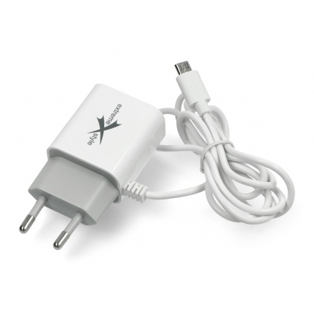 Zasilacz eXtreme Ampere ATCMU24W microUSB + USB 2,4A - biały Zasilacz eXtreme Ampere ATCMU24W microUSB + USB 2,4A - biały