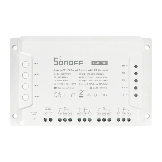Sonoff 4CH PRO R3 WiFi+RF 433MHz - 4-канальный коммутатор