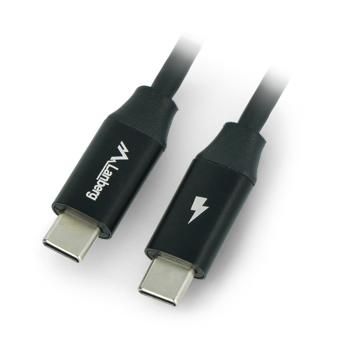 Przewód Lanberg USB C - USB C 2.0 czarny premium QC 4.0 PD 1m