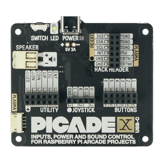 Picade X HAT USB-C - Чохол для ігрової консолі Raspberry Pi - Pimoroni PIM462