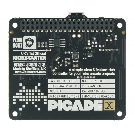 Picade X HAT USB-C - Чохол для ігрової консолі Raspberry Pi - Pimoroni PIM462