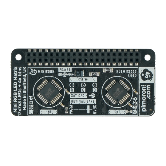Unicorn HAT Mini - RGB LED матриця - накладання Raspberry Pi - Pimoroni PIM498