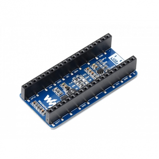 1.3-дюймовий OLED-дисплей 64x128px - SPI/I2C - чорно-білий - для Raspberry Pi Pico - Waveshare 19376