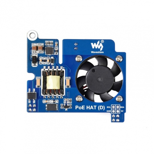 Живлення через Ethernet HAT (D) - PoE та мережеве накладання 802.3af - для Raspberry Pi 3B+/4B - Waveshare 19532