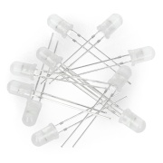 Dioda LED - 5mm biała migająca - 10szt.